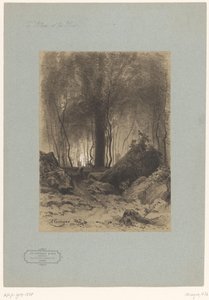 岩のある森の景色 里と森の風景（連載タイトル） Le village et les bois (オブジェクトのシリーズ タイトル) 作： Armand Theophile Cassagne
