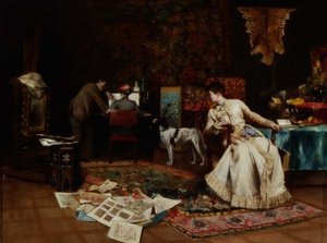 アーティストのスタジオ（油彩・パネル 作： Armand Toussaint