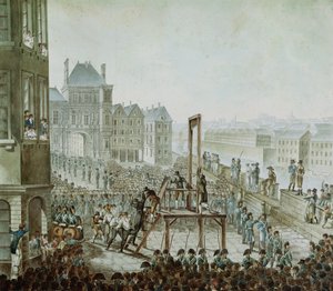 ジョルジュカドゥダル（1771-1804）と彼の共犯者の処刑、グレーブ広場、1804年6月25日（紙にトイレ） 作： Armand de Polignac