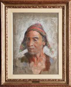 俳優（キャンバスにパステル） 作： Arnaldo Ferraguti