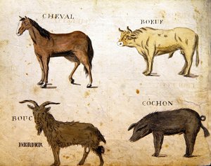 シャルル・プランテ・ファインアーツ社の「1814年のフランスのアルファベット・ブック」からの挿絵 作： Arnaud de Beauregard