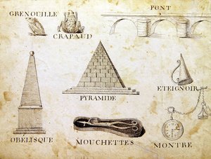 シャルル・プランテ・ファインアーツ社の「1814年のフランスのアルファベット・ブック」からの挿絵 作： Arnaud de Beauregard