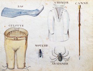 「1814年のフランスのアルファベットの本」からのイラスト、パブ。チャールズプラントファインアーツ、1814年 作： Arnaud de Beauregard