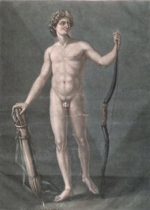 アポロ、理想的な解剖学（メゾチント） 作： Arnauld Eloi Gautier D