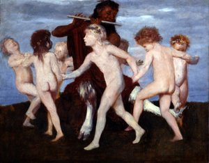 子供たちとパン・ダンス 作： Arnold Böcklin