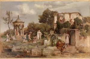 ローマ時代のワイン酒場 作： Arnold Böcklin