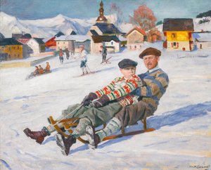キャロル 2 世またはチャールズ 2 世 (1893-1953) ルーマニア王とマイケル王子 (将来のミハイ 1 世、1921 年生まれ) - ルーマニアのキャロル 2 世とルーマニアのマイケル王子 作: Lakhovsky, Arnold Borisovich (1880-1937), Early 1930s - Oilキャンバス、66x80.6 - 個人収集 作： Arnold Borisovich Lakhovsky