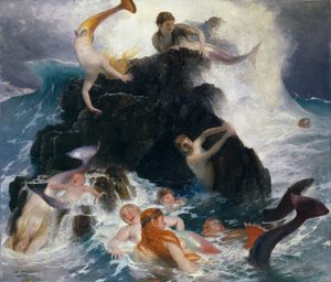 ネレイデスの遊び」1886年 作： Arnold Böcklin