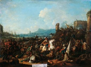 「1628 年 10 月のラ ロシェル包囲戦」、18 世紀初頭 作： Arnold Frans Rubens