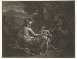 羊飼いと羊飼いとその子供 作： Arnold Houbraken