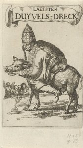 豚の教皇 タイトルページ: J. Lydius、Laetsten duyvels-dreck、1687 作： Arnold Houbraken
