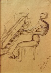 似顔絵（ピアノ奏者） 作： Arnold Schönberg