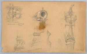 カーンの建築スケッチ 作： Arnold William Brunner