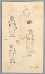 Eyub の子供たちのスケッチ 作： Arnold William Brunner
