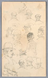モントリオール ボートの人々 のスケッチ 作： Arnold William Brunner