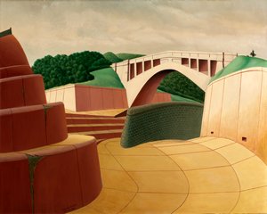 余水路、アショカン ダム、1934 年。 作： Arnold Wiltz