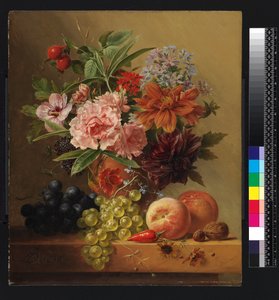 花と果物の鍋、1844年以前 作： Arnoldus Bloemers