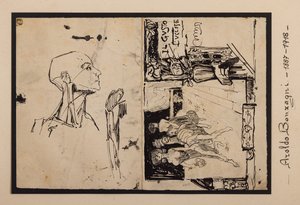 味覚が彼を殺した（紙に墨汁） 作： Aroldo Bonzagni