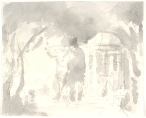 木々に囲まれた翼のある円形の寺院 作： Aron Wallick