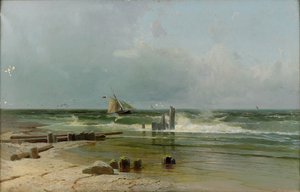 1891年にビーチでセーリングボート 作： Arseniy Ivanovich Meshchersky