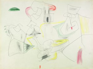 無題（紙にクレヨン、鉛筆） 作： Arshile Gorky