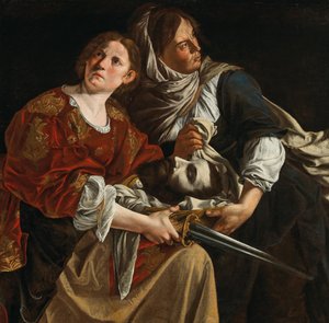 ホロフェルネスの首と使用人を持つジュディス。 作： Artemisia Gentileschi