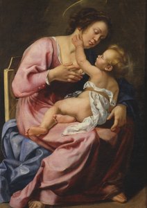子供をあやすマドンナ 作： Artemisia Gentileschi