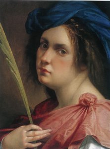アレクサンドリアの聖キャサリンとしての自画像、c。 1618年。 作： Artemisia Gentileschi