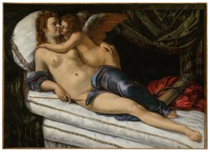 ヴィーナスとキューピッド 作： Artemisia Gentileschi