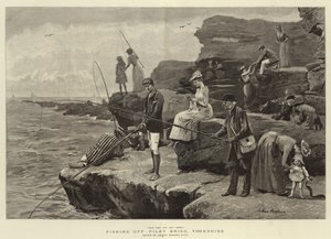 ヨークシャーのフィリー・ブリッグでの釣り（彫刻 作： Arthur (after) Hopkins