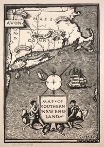 ニューイングランド南部の地図 作： Arthur Allen Lewis