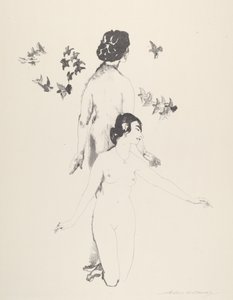 旋回する鳩 作： Arthur B. Davies