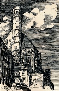 「イタリアのマリエン教会、ウィーン」、c1900 作： Arthur Beresford Pite