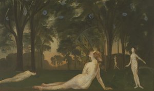 夏の回廊、1910年頃（キャンバスに油彩） 作： Arthur Bowen Davies