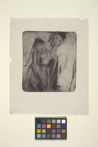 Figure In Glass (ドライポイント) 作： Arthur Bowen Davies