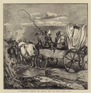 ソルトレイクシティに向かう途中のモルモンの家族 作： Arthur Boyd Houghton