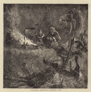 バッファロー狩り、キャンプ 作： Arthur Boyd Houghton