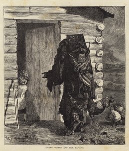 インドの女性と病気のPapoose 作： Arthur Boyd Houghton