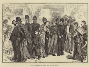 裁判所に向かう途中の夜間請求 作： Arthur Boyd Houghton