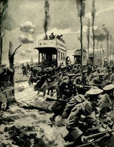 兵士を前線に輸送するために使用されたロンドンバス、第一次世界大戦、1914-1918、c1920。 作： Arthur C. Michael