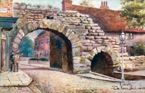 リンカーン、ローマンアーチ（カラーリトグラフ 作： Arthur Charles Payne