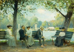 ボストンのパブリックガーデンで 作： Arthur Clifton Goodwin