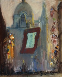 旗のあるニューヨーク 作： Arthur Clifton Goodwin
