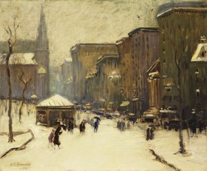 雪のパークストリート教会 作： Arthur Clifton Goodwin