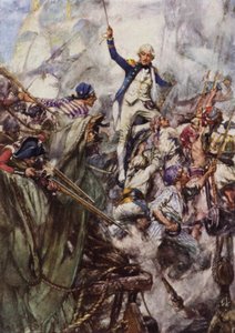 セントビンセント岬沖の戦いでネルソンがサンジョセフに搭乗 作： Arthur David McCormick