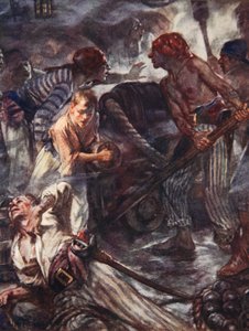 戦うテメレール号、ヘンリー・ニューボルト（1862-1938）の「Drake