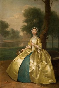 金の女性の肖像、1785年。 作： Arthur Devis