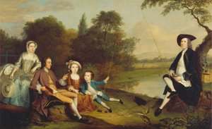 Retrato de uma família, tradicionalmente conhecida como família Swaine de Fencroft, Cambridgeshire 作： Arthur Devis