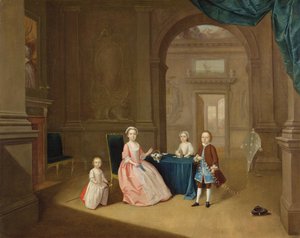 子供たちのグループの肖像、1743年頃（キャンバスに油彩） 作： Arthur Devis