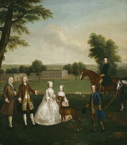 ギズバーンパークのトーマスリスターと家族、1740年〜41年 作： Arthur Devis